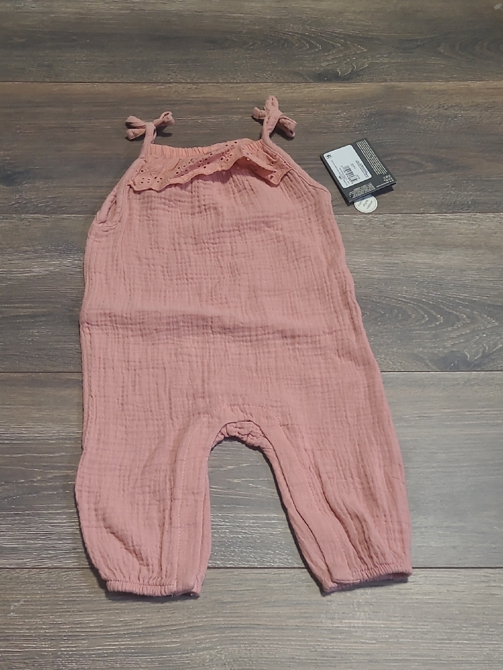 Gerber NEW 100% Cotton Rust Orange Eyelet Embodied Lace Romper Size 3-6m NWT
